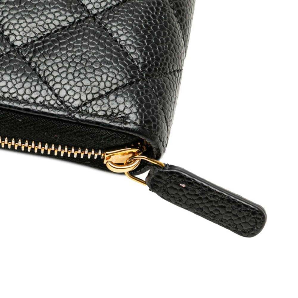 CHANEL Authentic Black Caviar Leather Logo Wallet - Picture 5 of 14